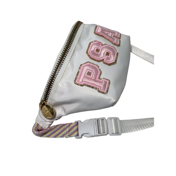 Juicy Couture /Stoney Clover White Fanny Pack‎ with PSA Bejeweled Patches - Picture 2 of 11